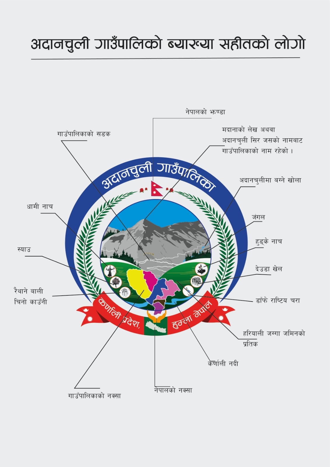 आफ्नै पहिचान झल्कीने गरी हुम्लाको अदानचुलीले लोगो तयार गर्यो ।